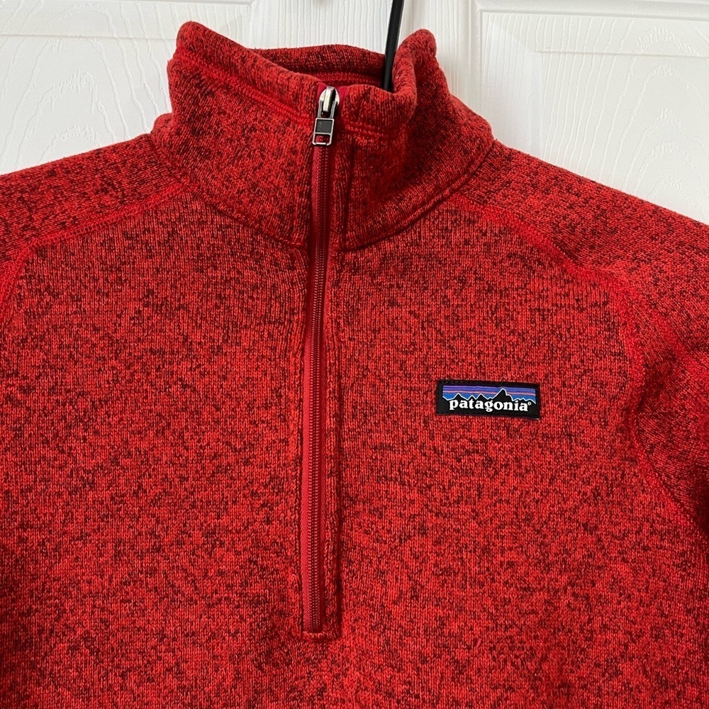 Patagonia Fleece Quarter Zip Red Women's Small - Picture 3 of 7
